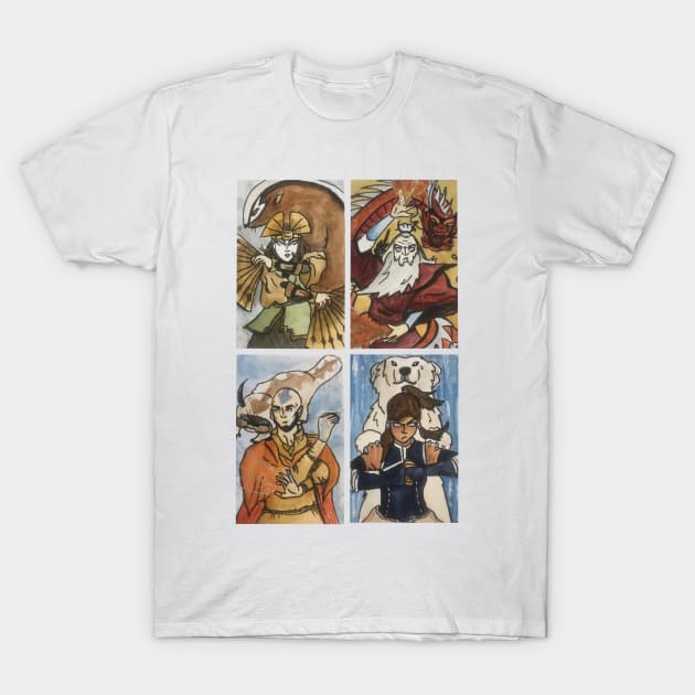 The four avatars T-Shirt by TheDoodlemancer